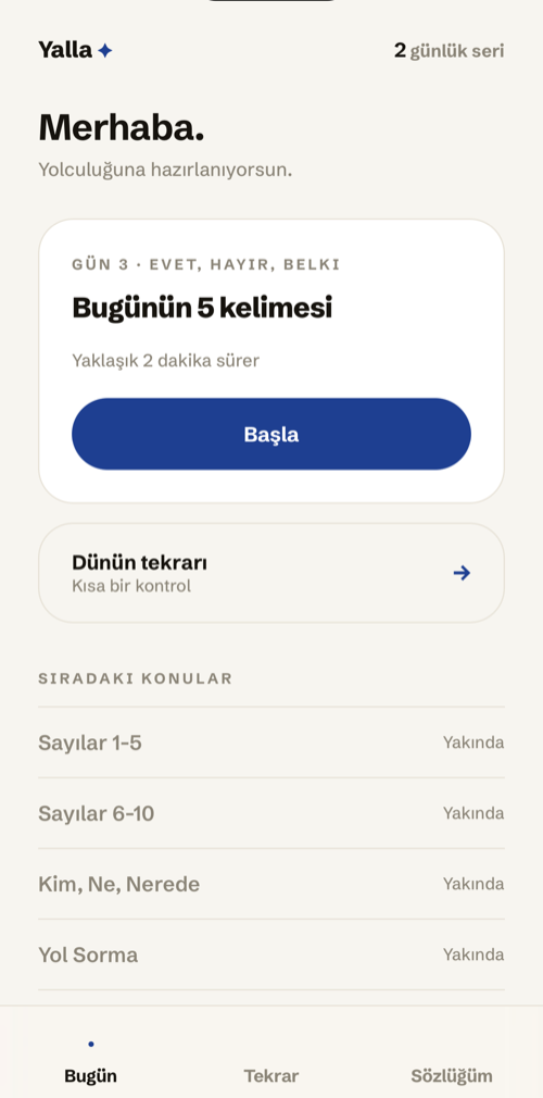 Ana sayfa — günün kelimeleri ve seri