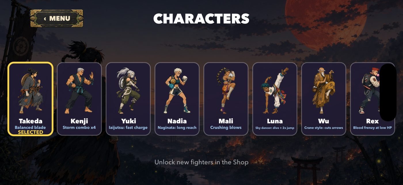 8 playable fighters